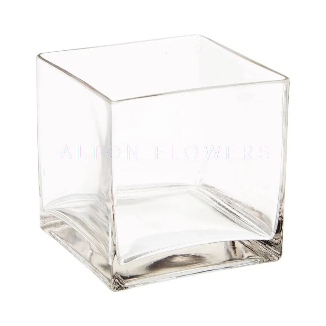 15cm Glass vase cube shaped, home, decor, events, weddings, Avase224