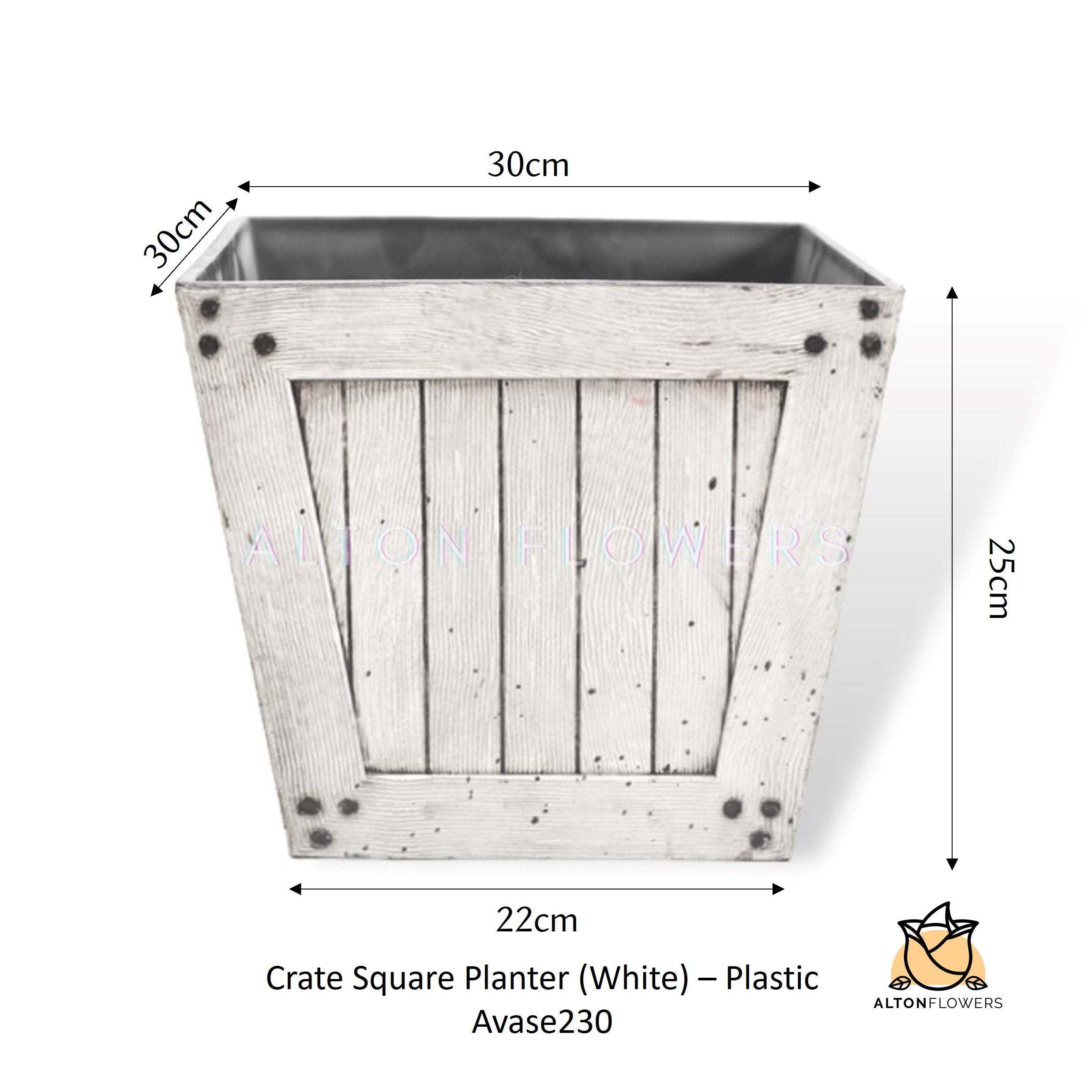 25cm Wood Crate Planter Avase230 Brown