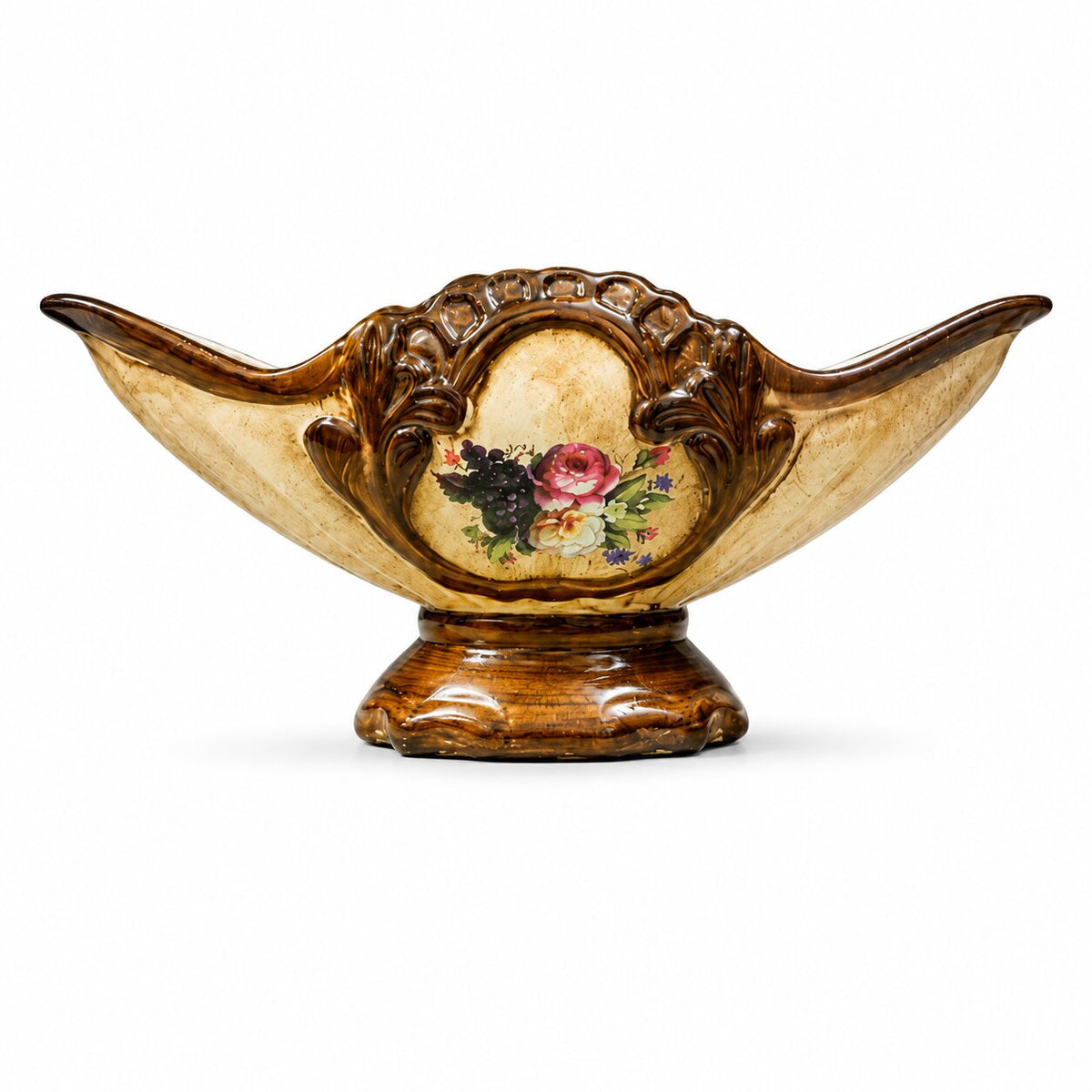 19cm Classic Ceramic Vase Bowl Centerpiece – Elegant Glossy Home & Table Decor