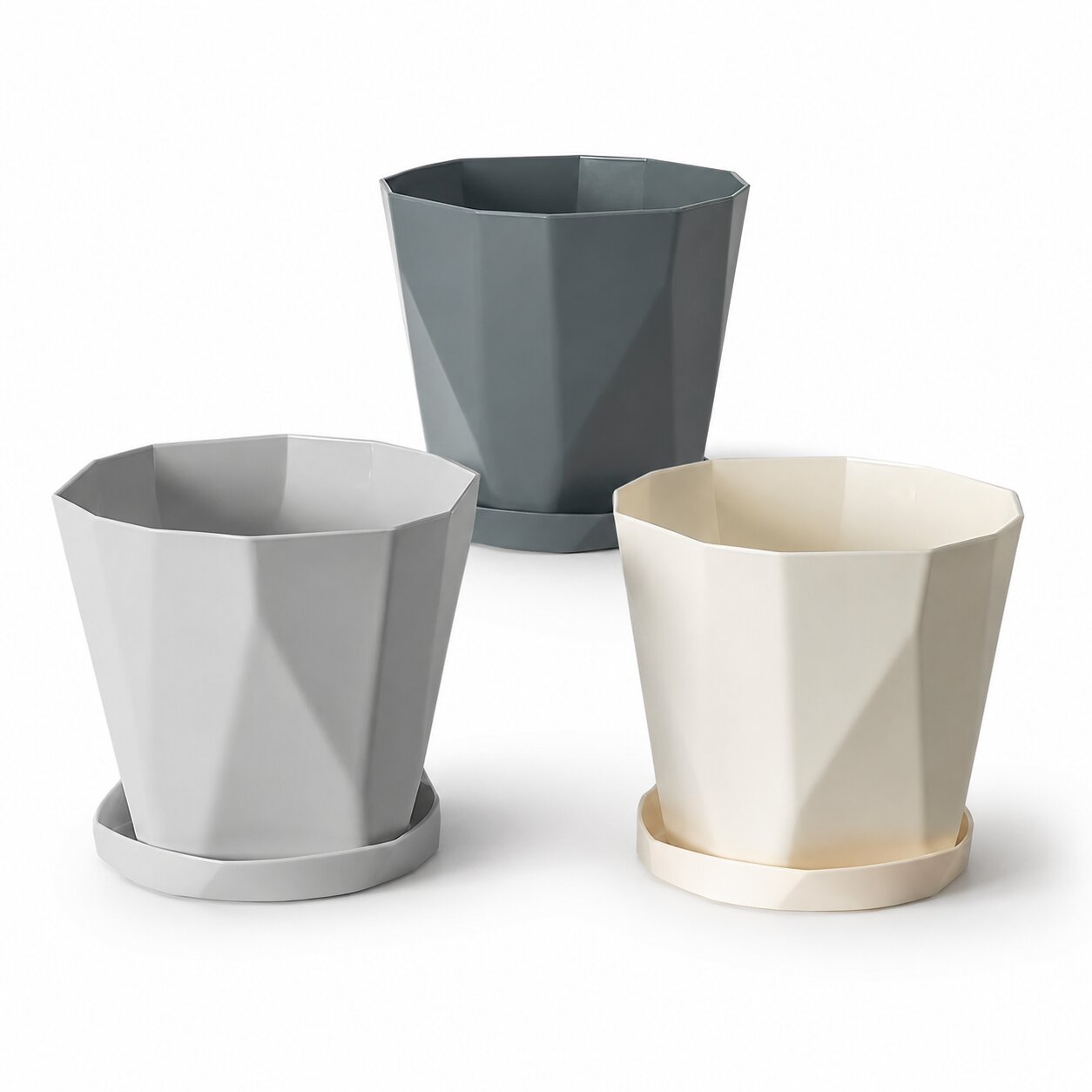 15.5cm Planter pot plastic with saucer, high quality & elastic Avase255