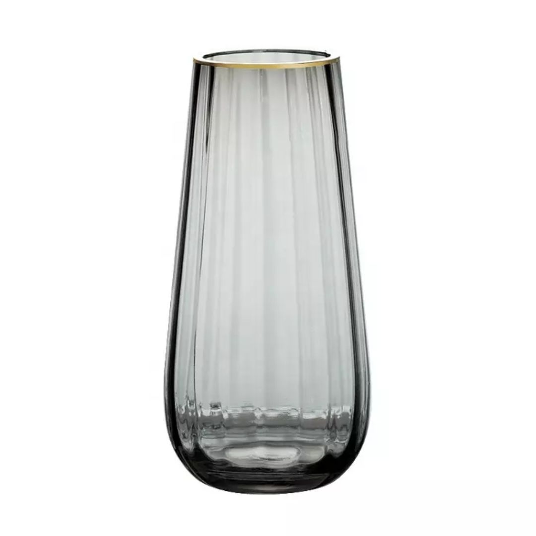 20cm Grey Tinted Glass Vase for flowers, home decor, events Avase285