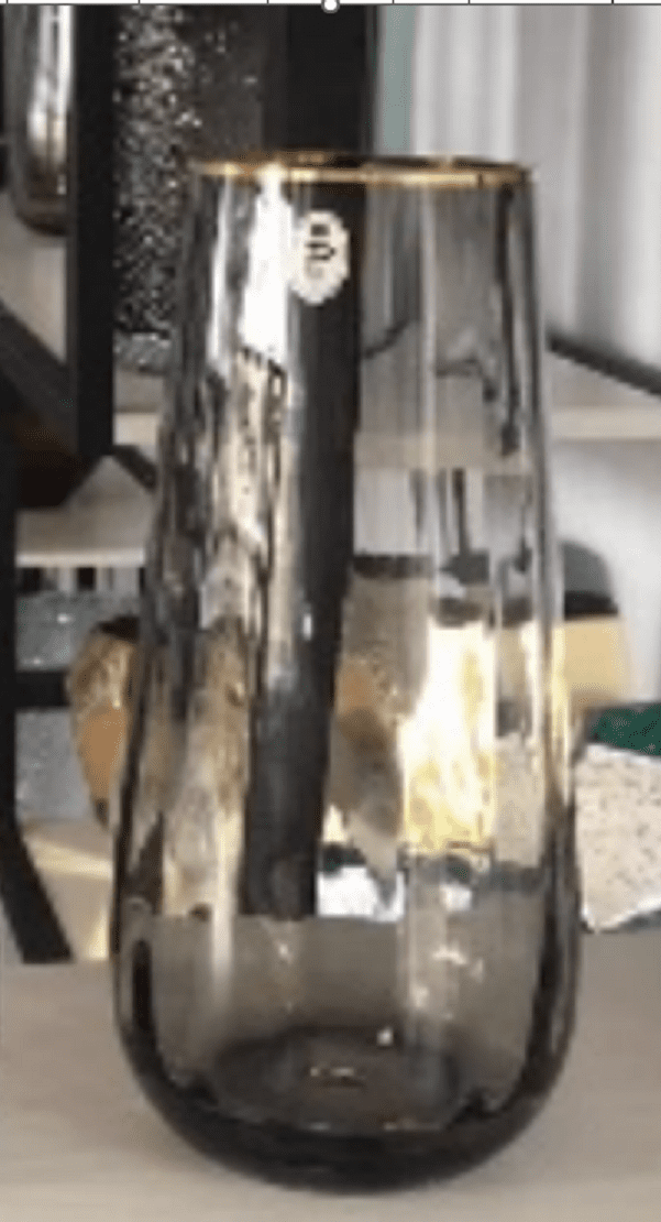 20cm Grey Tinted Glass Vase for flowers, home decor, events Avase285