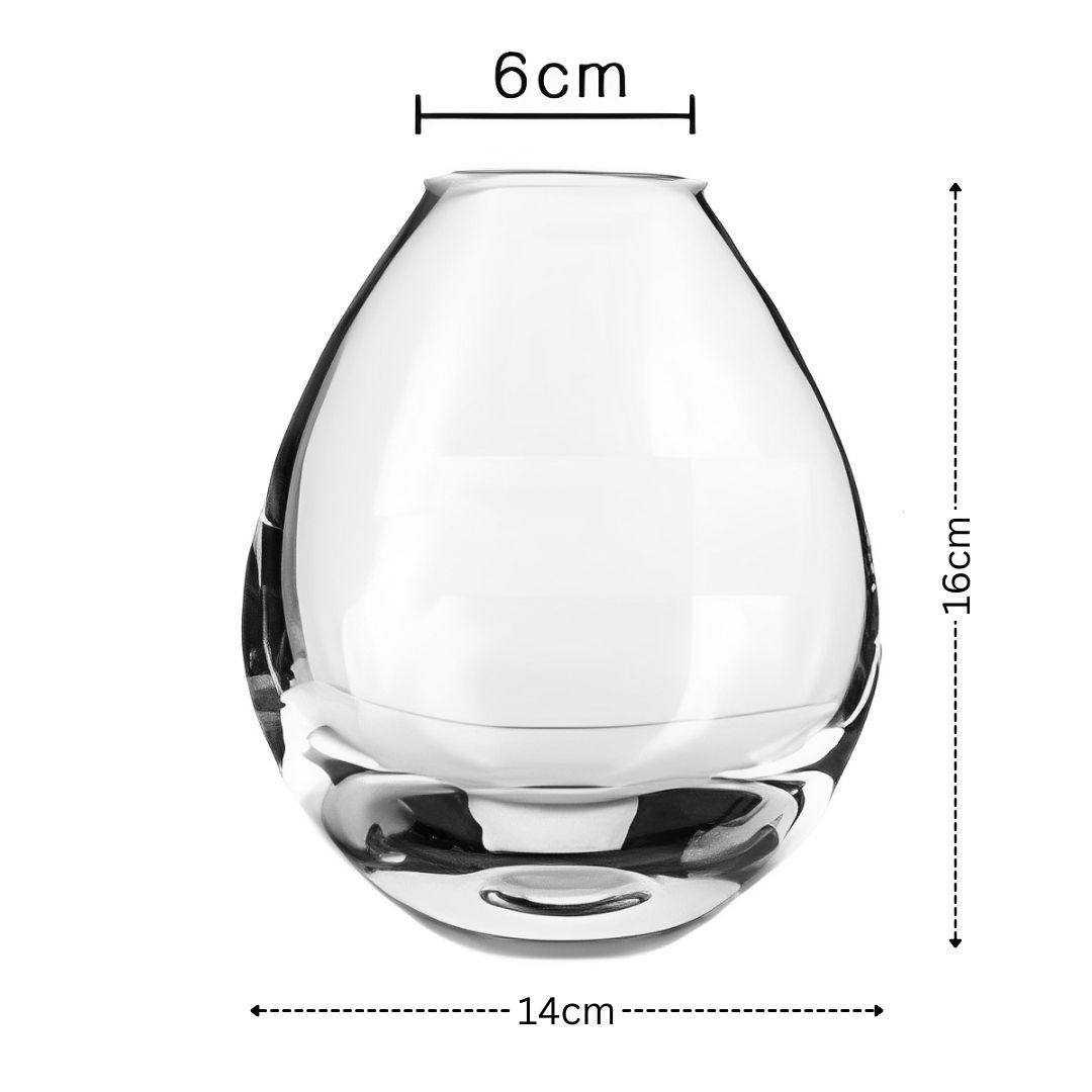 16cm Egg Shaped Glass Vase for flowers, home decor, events Avase292