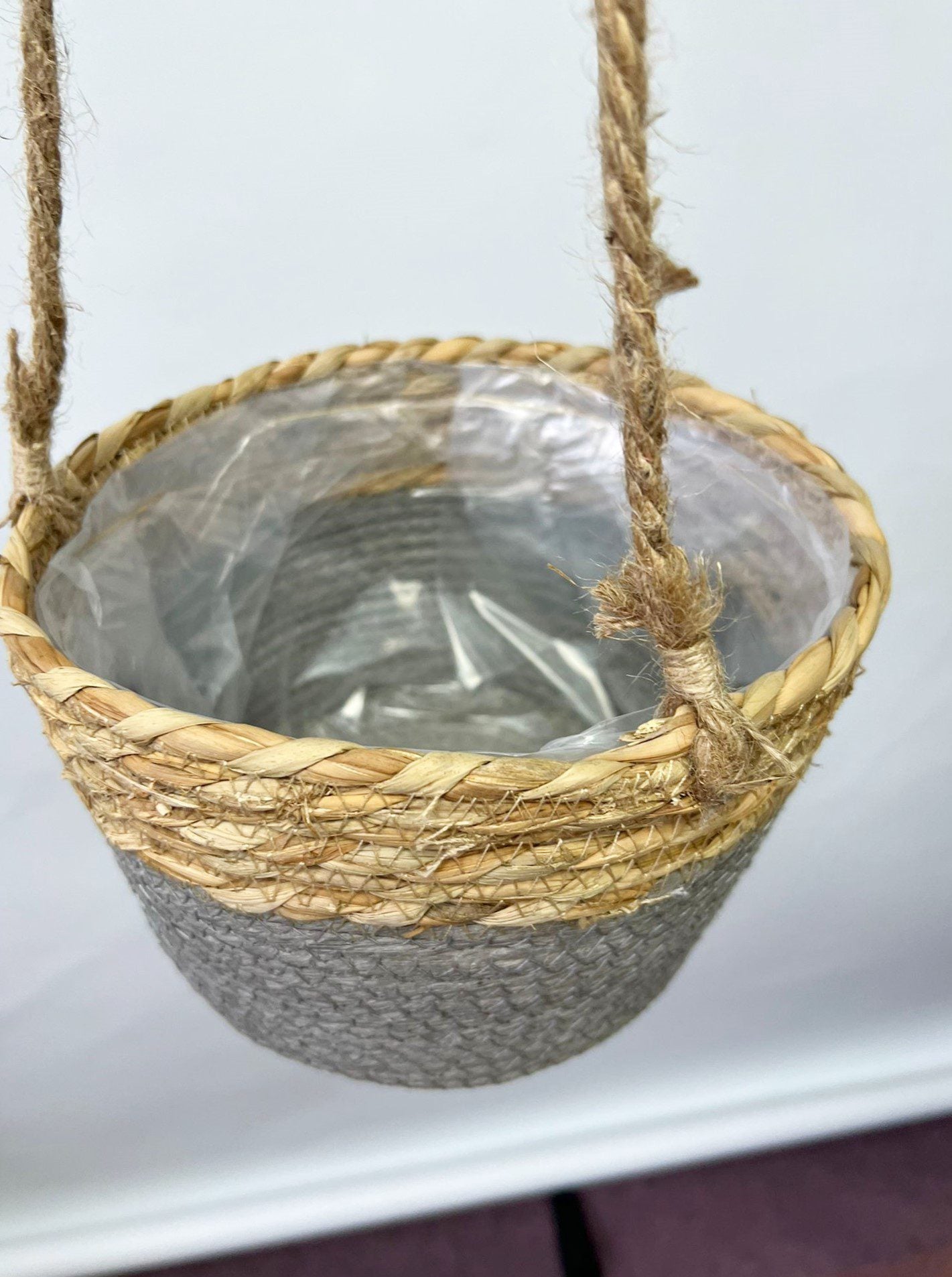 13cm Hanging basket woven guny material, biodegradable, home decor, garden, decorations Avase300