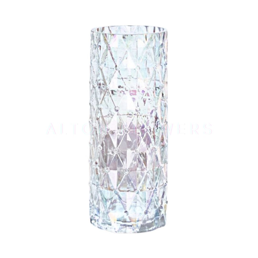 30cm Premium Nordic Iridescent Glass Flower Vase, Indoor Decoration, Home Decoration, Minimalist Avase311