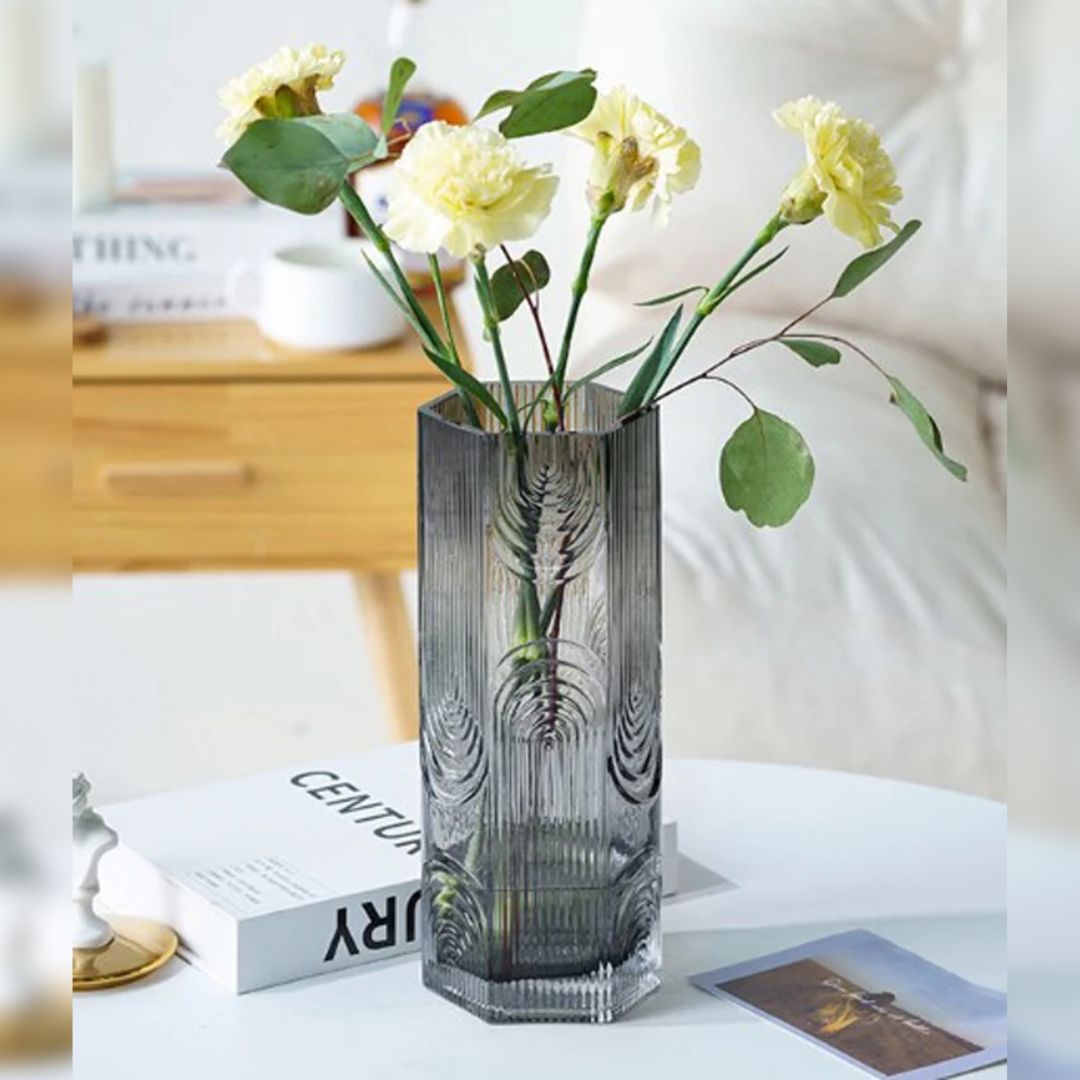 30cm Premium Nordic Tinted Glass Flower Vase, Indoor Decoration, Home Decoration, Minimalist Avase312