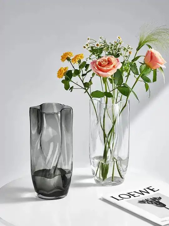 28cm [Local Stock] Elegant Premium Nordic Home Decor Glass Flower VaseTransparent Flower Avase313