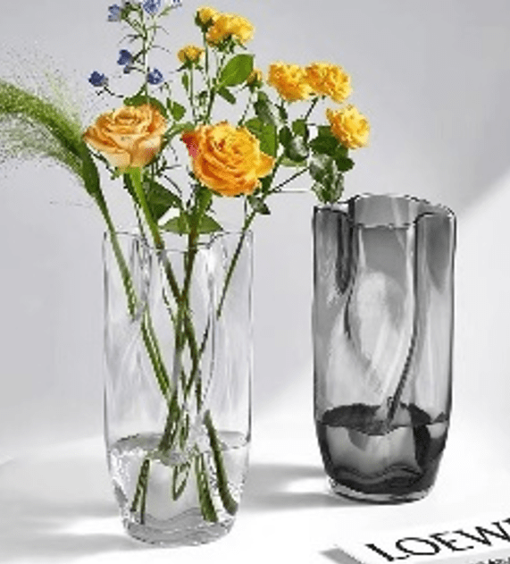 28cm [Local Stock] Elegant Premium Nordic Home Decor Glass Flower VaseTransparent Flower Avase313