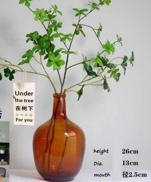 25cm Nordic glass vase by Alton Flowers, minimalist wide body flower vase with clear design and smooth finish.