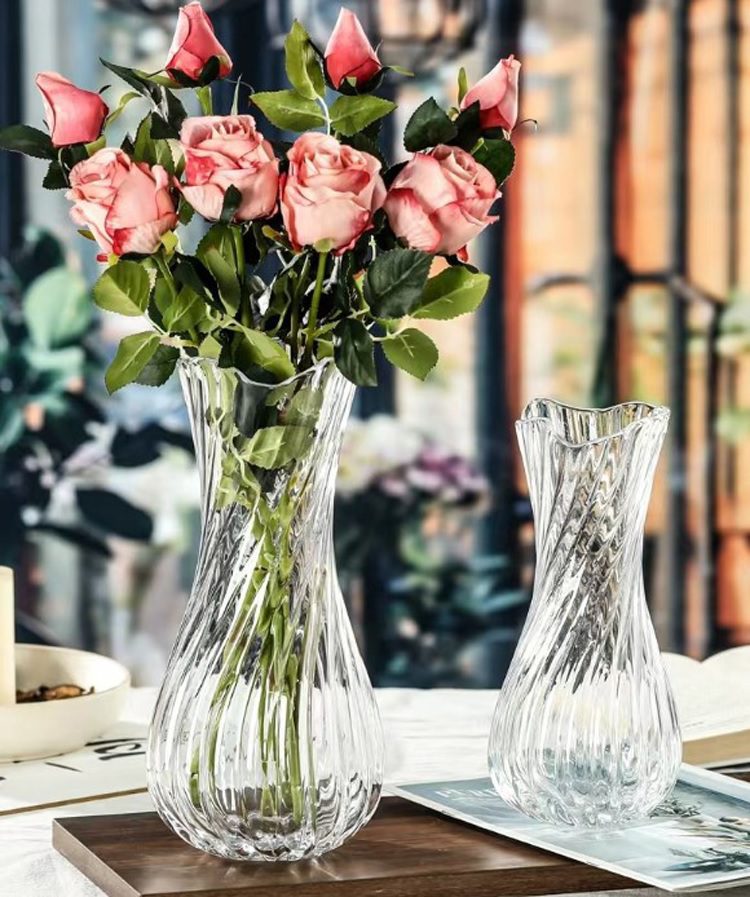 25.5cm Vase Decoration Simple European Style Flower Rose Lily Living Room Dining Table Arrangement Transparent Glass Home Life Daily Use Avase316