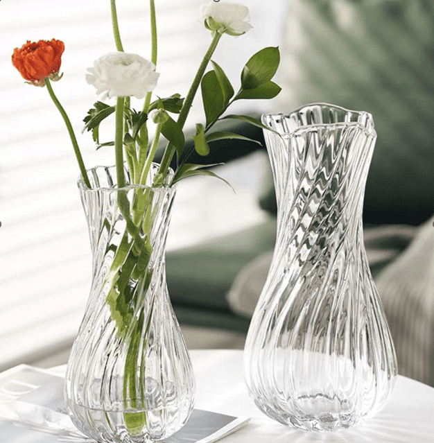 25.5cm Vase Decoration Simple European Style Flower Rose Lily Living Room Dining Table Arrangement Transparent Glass Home Life Daily Use Avase316