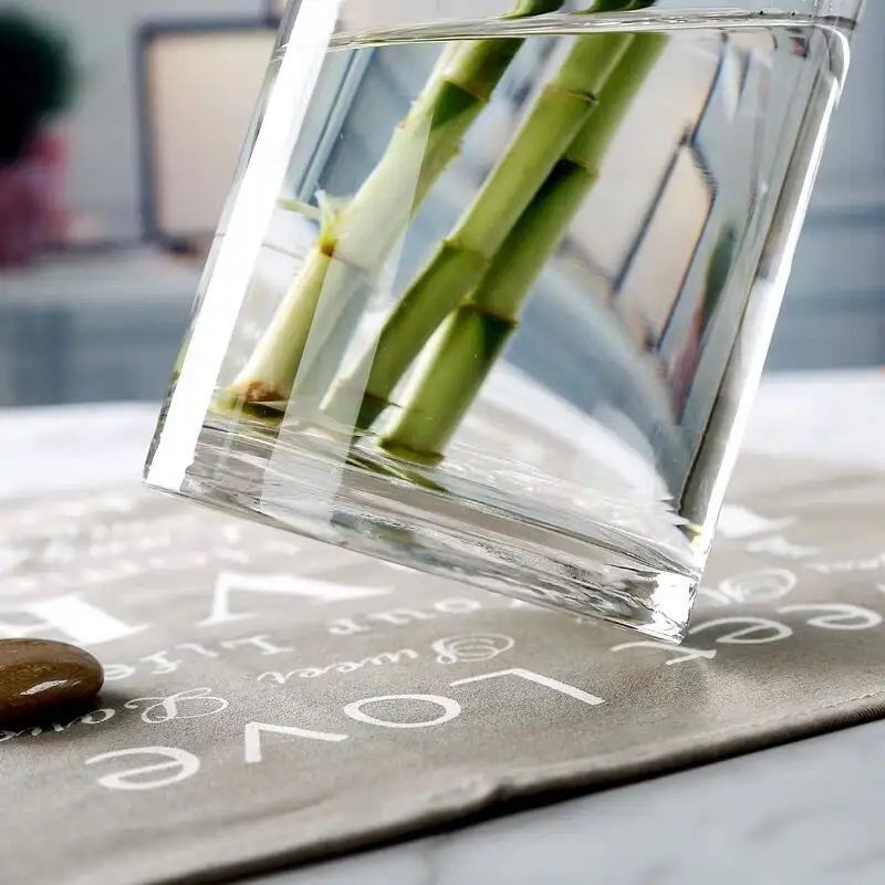 30cm Double Band Gold Rim Clear Glass Cylinder Vase for Table Tall Vessel Transparent Crystal Home Decoration for Flower Arrangement Avase318