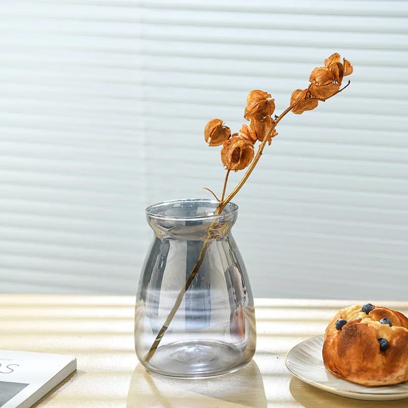 15cm Tinted Glass Flower Vase Stem Plant Jar Table Floral Display Decor  Avase319-b (shiny)