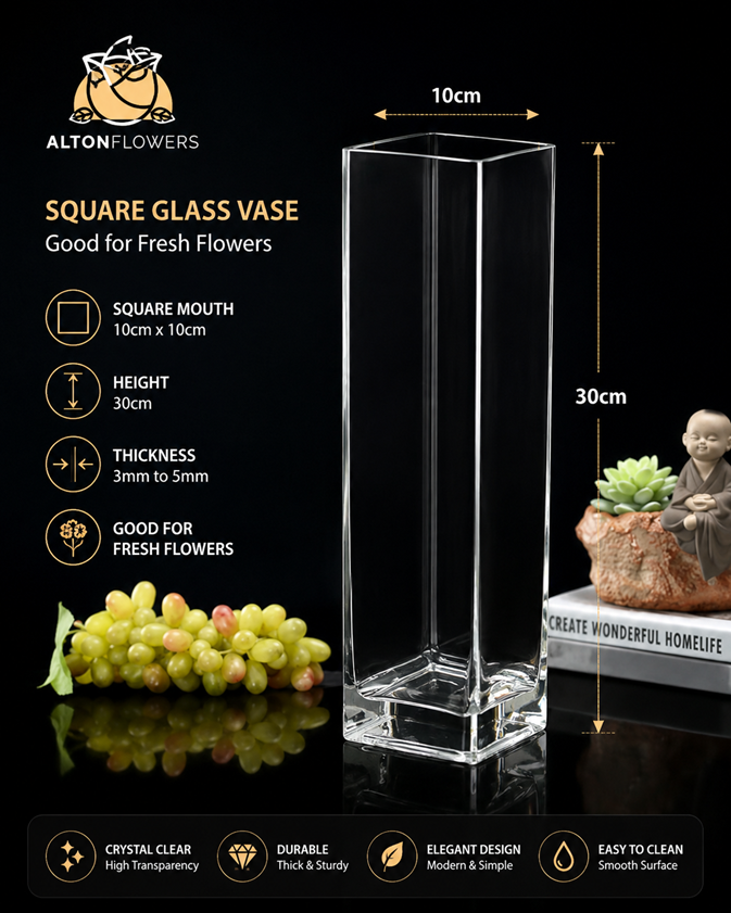 30cm Glass Vase Flower Arrangement Avase321