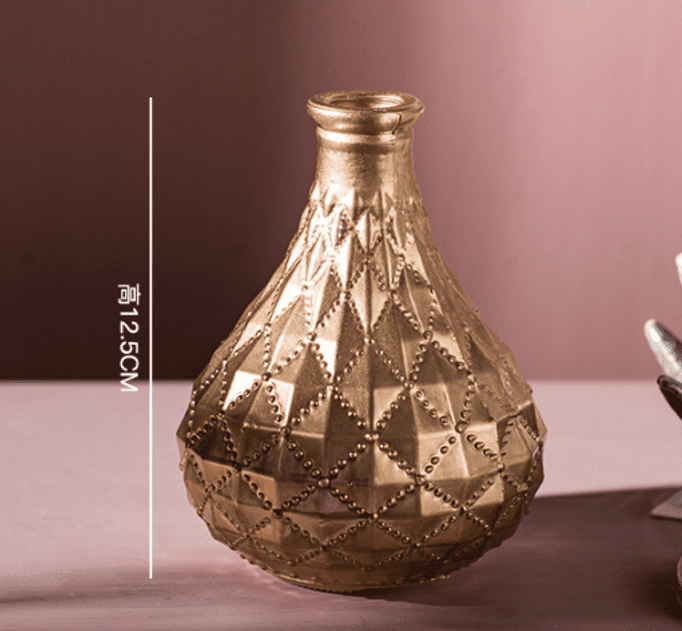 12.5cm-19.5cm Premium High Quality Nordic Rosegold Glass Vases, home decor, events weddings Avase322