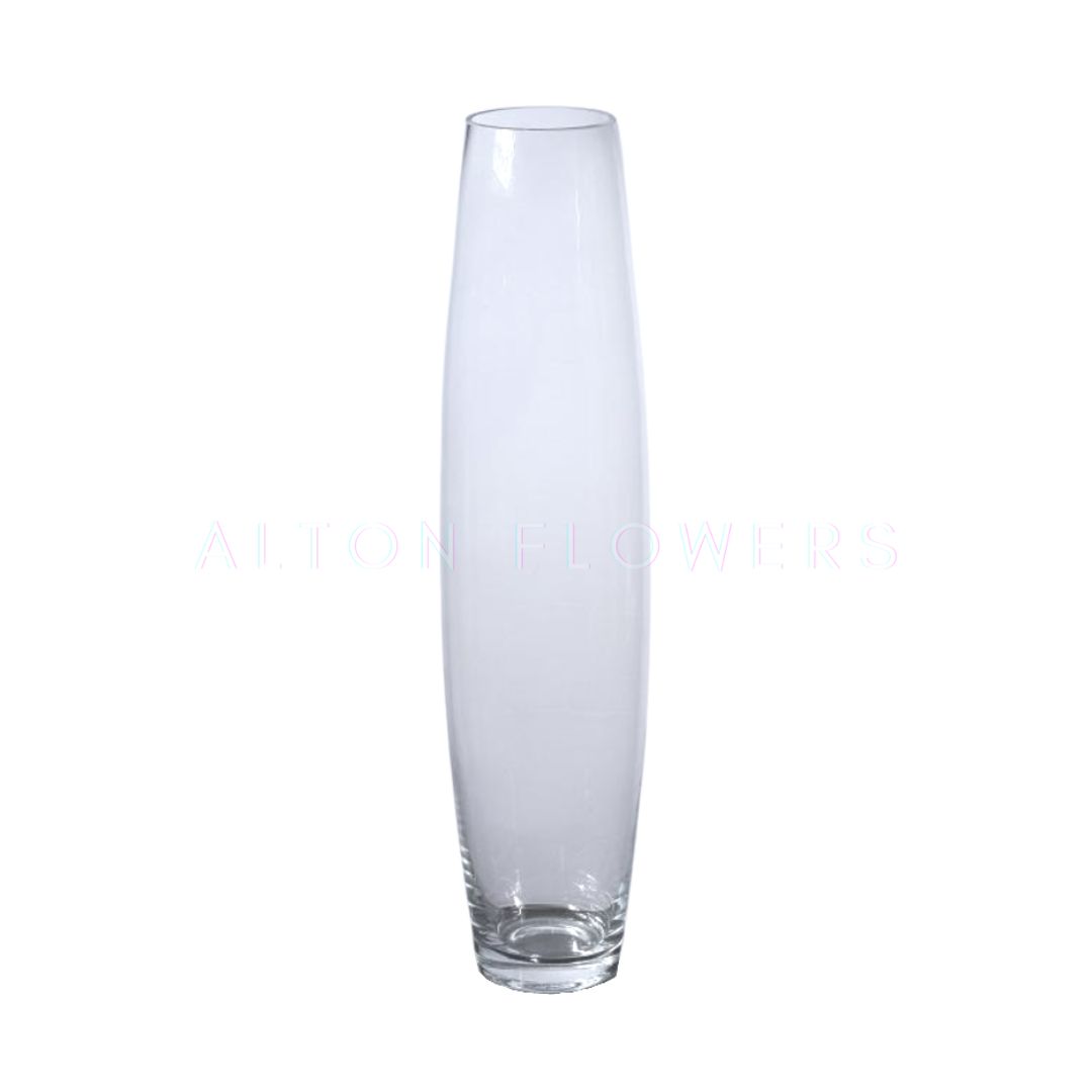 50cm Torpedo Shaped Clear Glass Vase Avase342