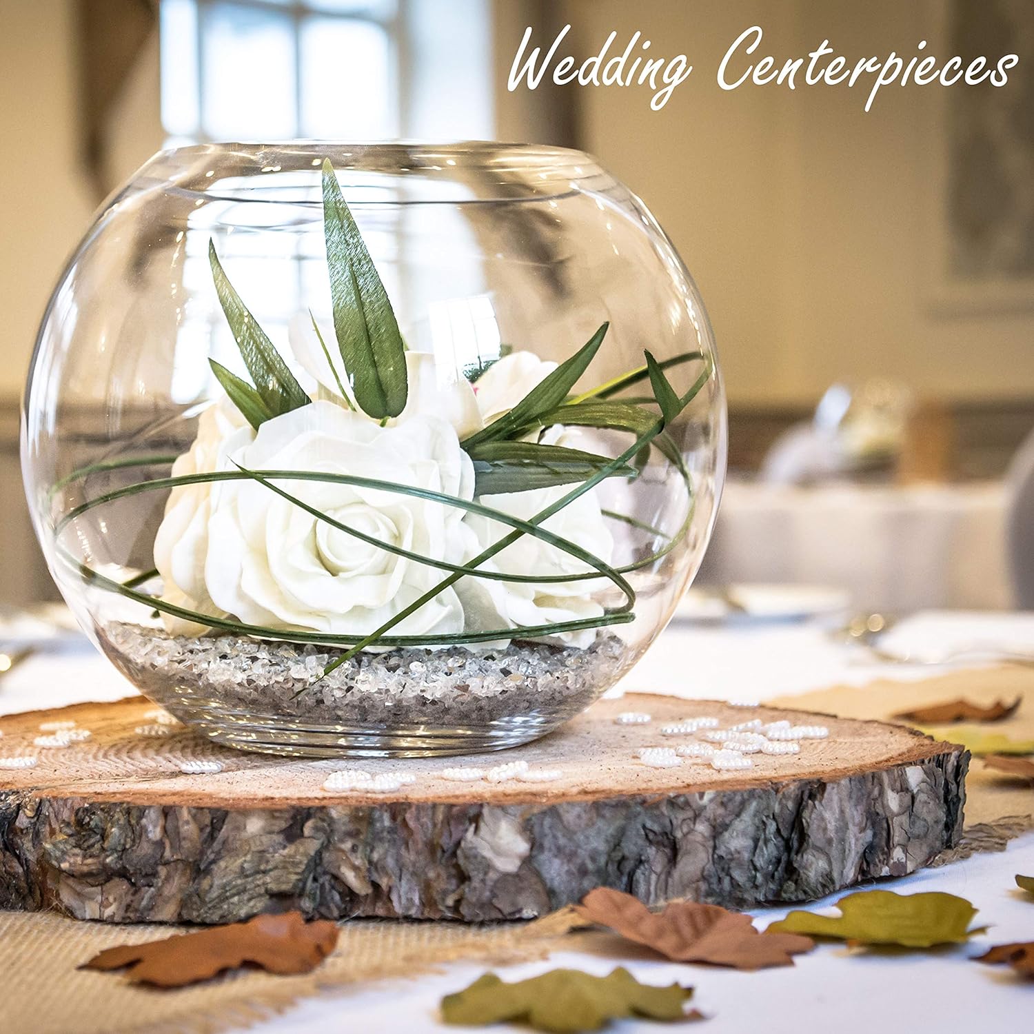 20cm Diameter Glass Fishbowl Vase for flowers, home decor, events Avase345