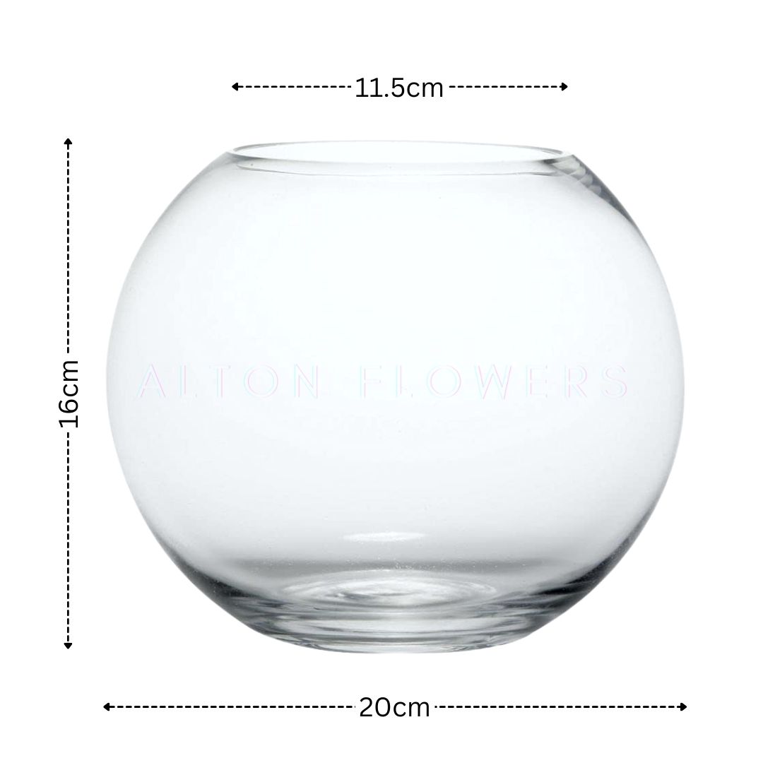 20cm Diameter Glass Fishbowl Vase for flowers, home decor, events Avase345