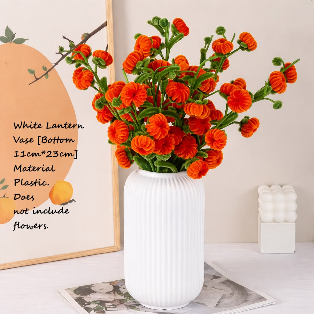 23cm White Lantern Vase Plastic Bottom 11cm*23cm Avase370-2 - Alton Flowers