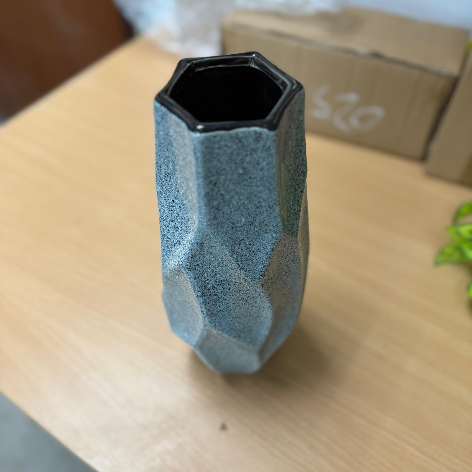 Ceramic vase for flowers, fresh & artificial, home decor, office, events Avase374-A-Blu