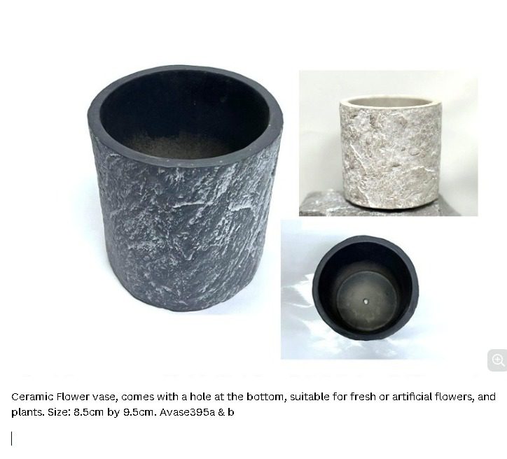 Vase Ceramic for flower, plants, plants , glass vase in metal frame , home decor , Avase395