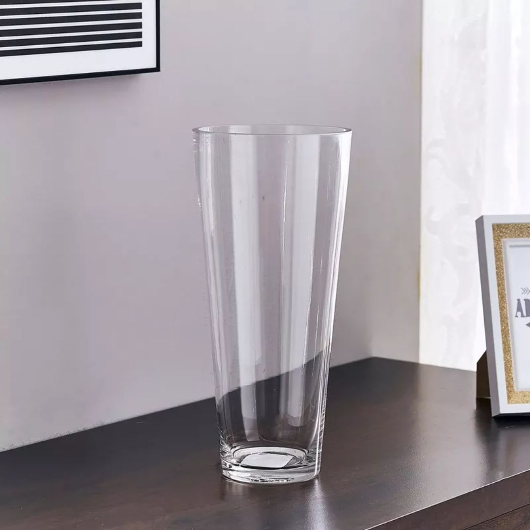 Tall Glass Vase for Home Decor – Elegant 50cm Transparent Display Avase396