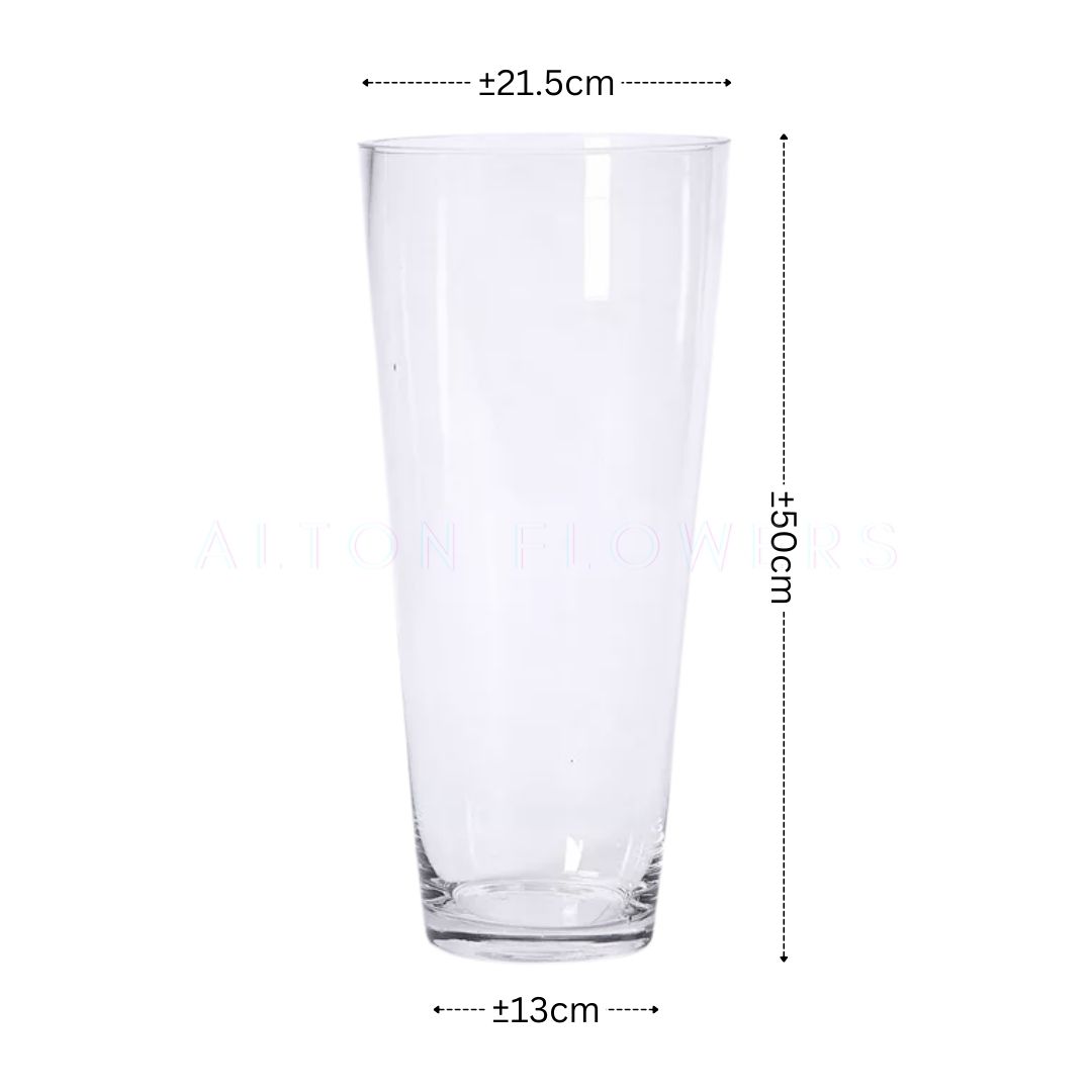 Tall Glass Vase for Home Decor – Elegant 50cm Transparent Display Avase396