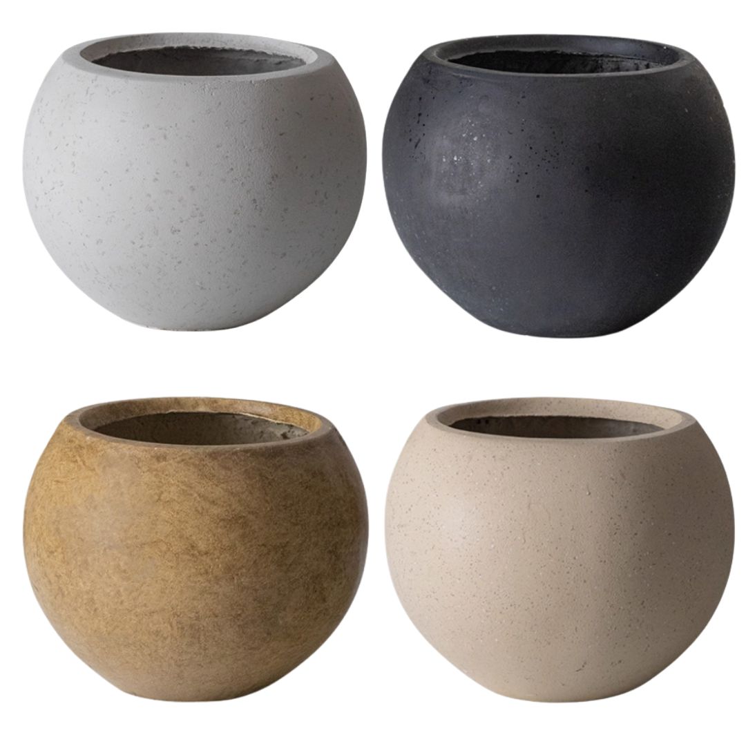 24cm Clay Planter Pot – 31cm Round Modern Vase for Indoor & Outdoor Avase409