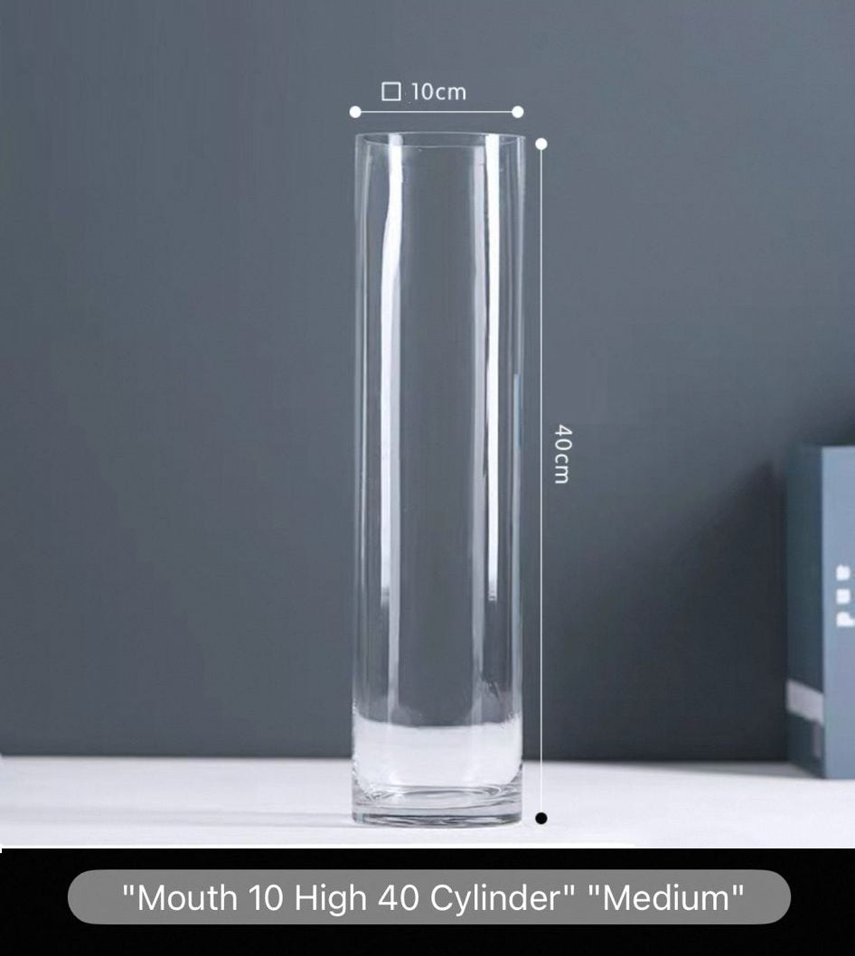 40cm Clear Glass Cylinder Vase 10cm Diameter Avase410