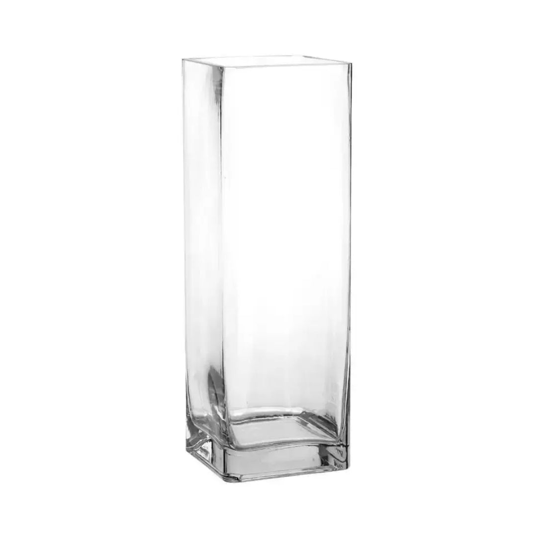 20-40cm Square Glass Vase | Clear Tall Flower Vase