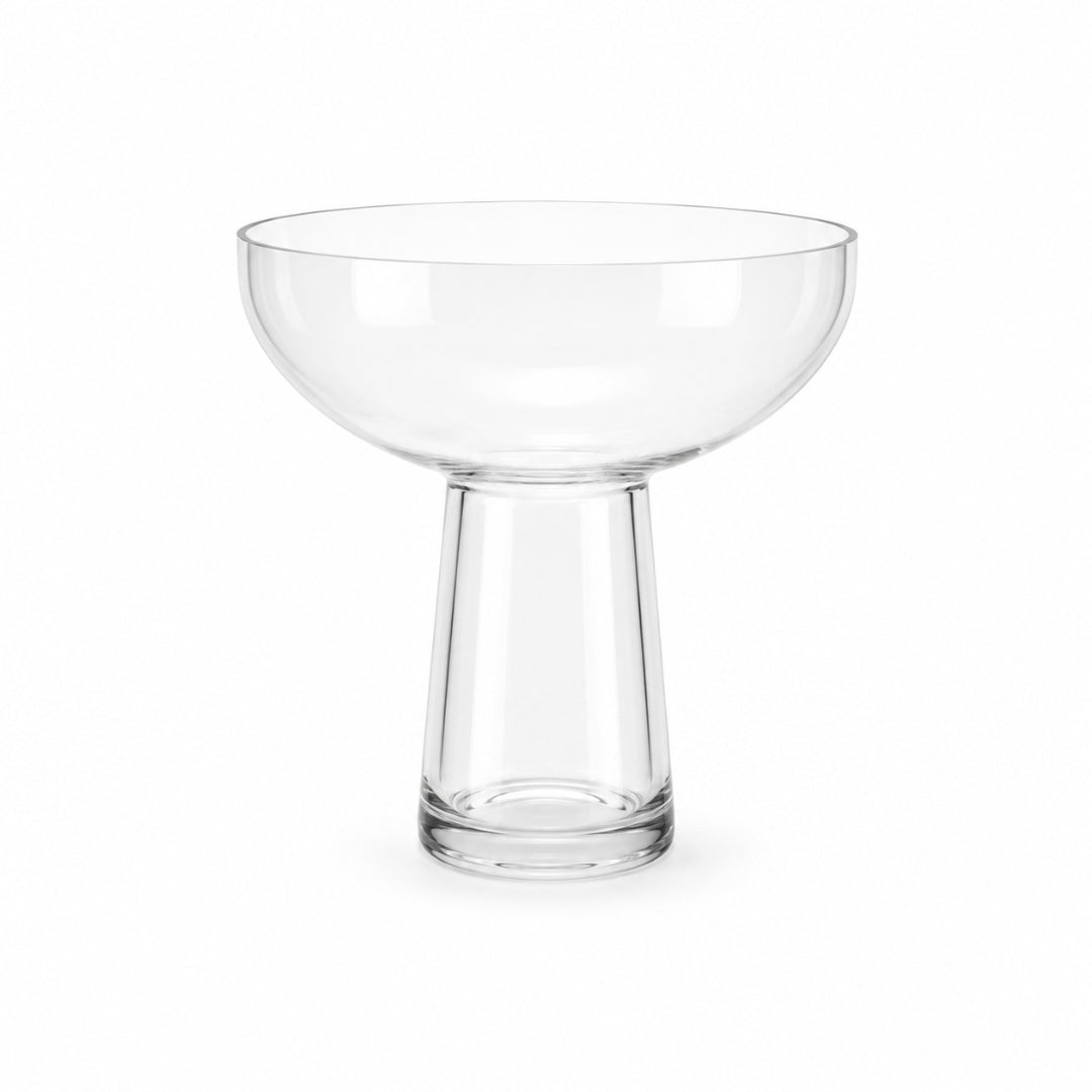 17.5cm clear pedestal glass bowl vase with wide 20cm opening for flower arrangements and event centrepieces
