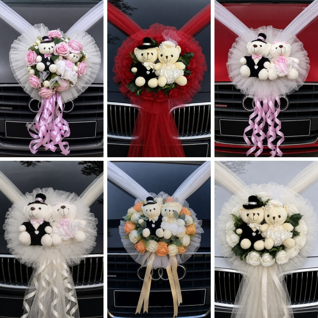 Plushie Series Wedding Car Flowers – Bridal Plushie & Floral Decorations