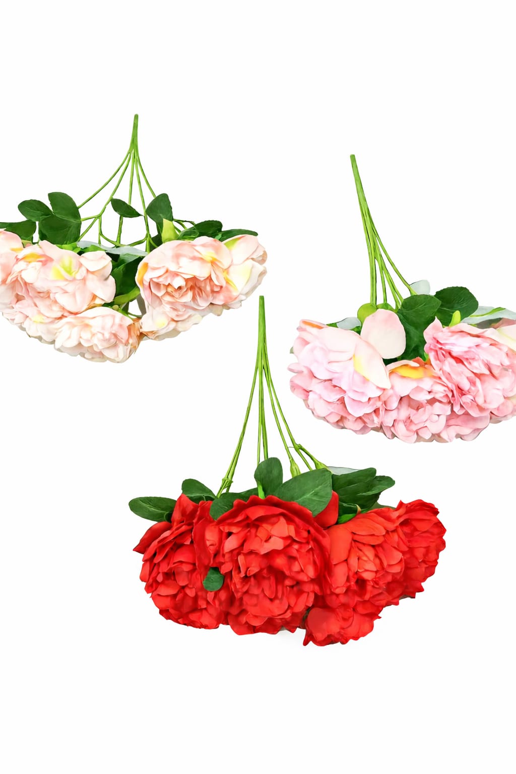 Artficial Peony Bush x7 heads Polyester Artificial Flowers Afaux846 - Alton Flowers