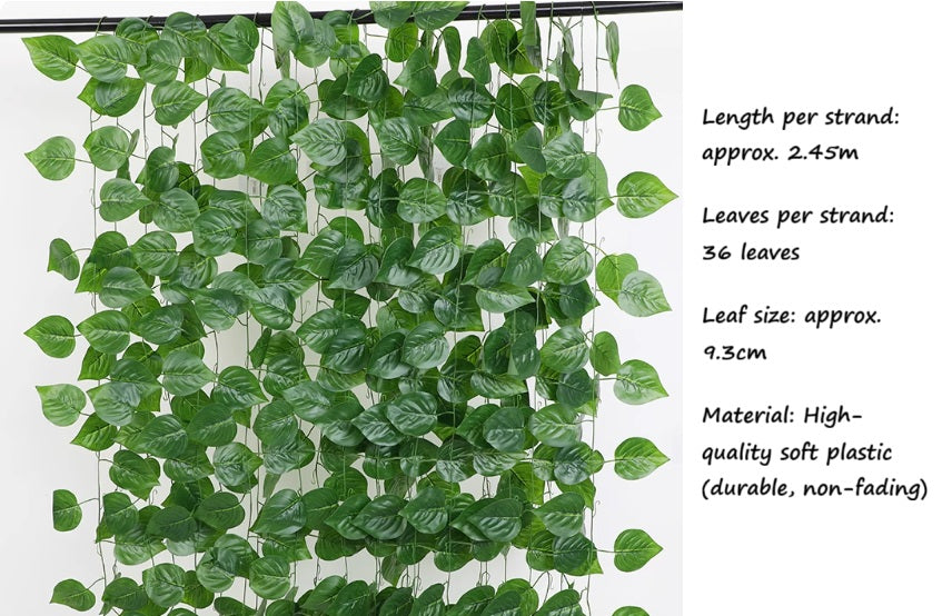 Artificial Hanging Vine – 36 Leaves Per Strand Afoil020e