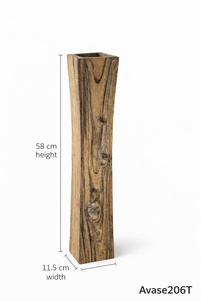 58cm Vase Wooden Tall, flowers, garden, home decor, events Avase206
