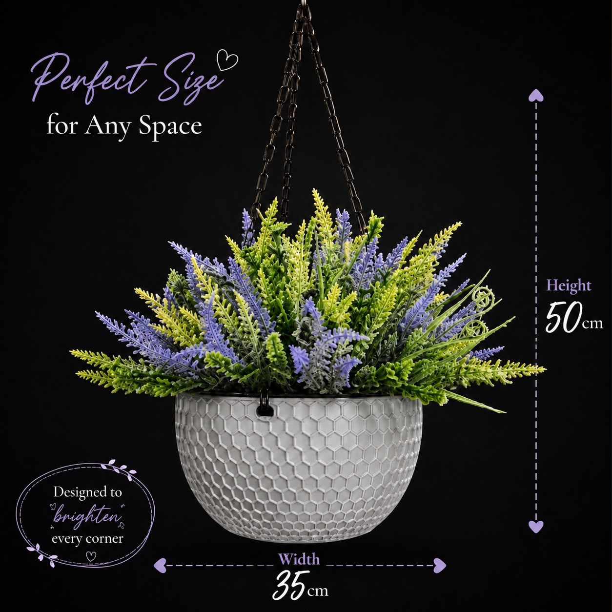 Flower Artificial Hanging with double layer pot for home office deco, events Aplant1074
