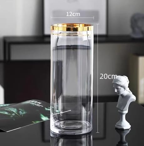 20cm Table Vase Tall Vase Transparent Crystal Glass Vase | Home Decoration | Flower Arrangement