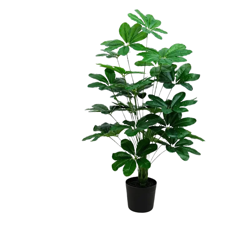 Artificial 95cm Money Tree plant with 24 leaves in black pot by Alton Flowers, realistic indoor decorative plant.