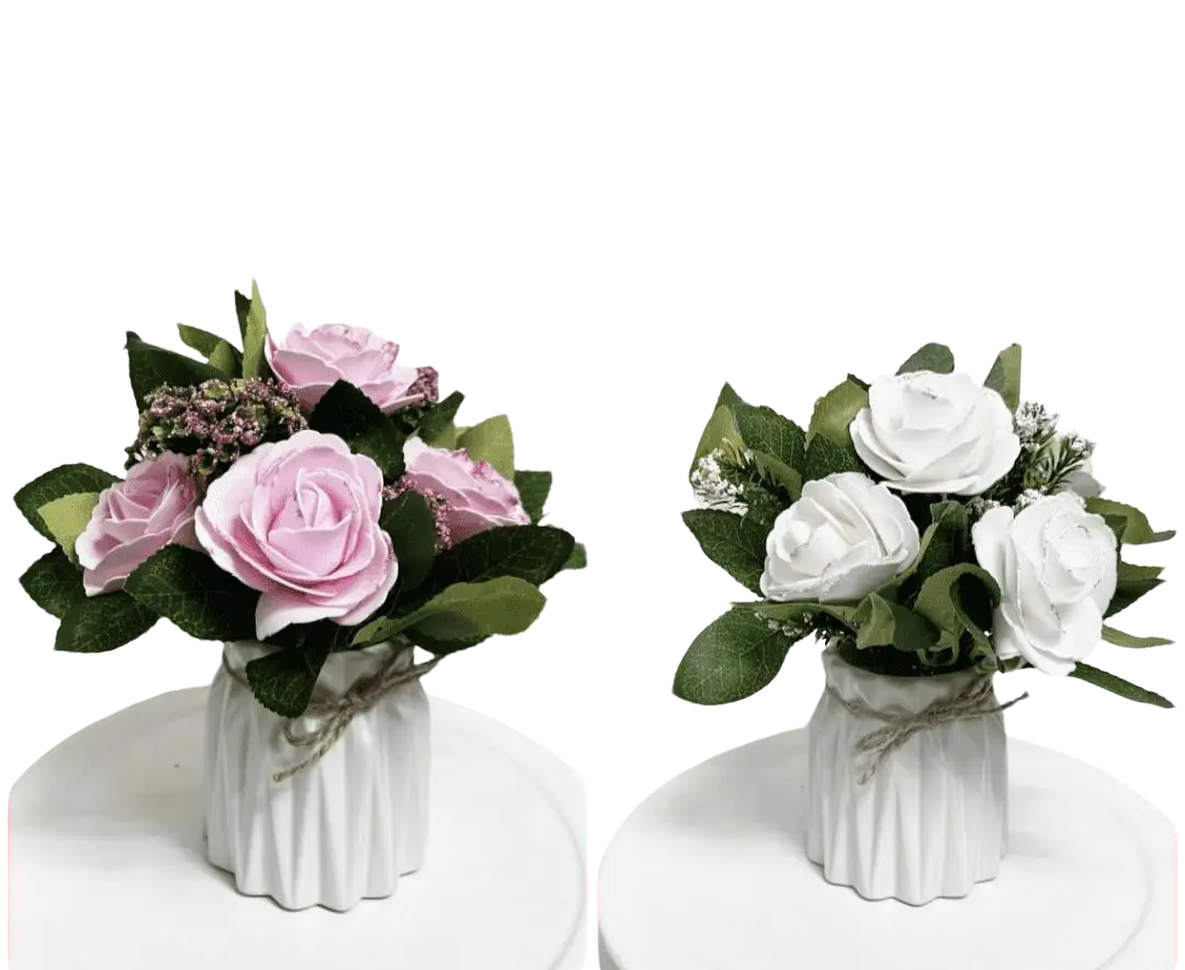 Rose sponge arranged in a ceramic vase by Alton Flowers, perfect for home decor or event decoration.