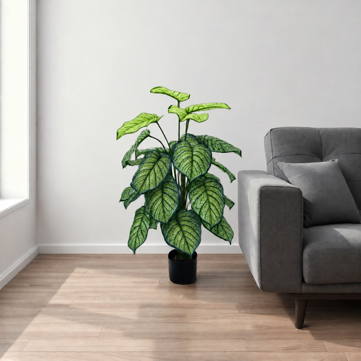 Artificial 90cm potted succulent and flower plant by Alton Flowers, perfect for home decor, garden, or event decoration.