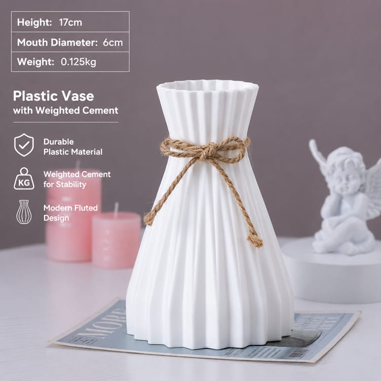 17cm Vases Plastic for plants, flowers, home decor, events