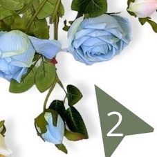 Flower Rose stalk x 2 flowers 1 bud Polyester artificial Afaux642