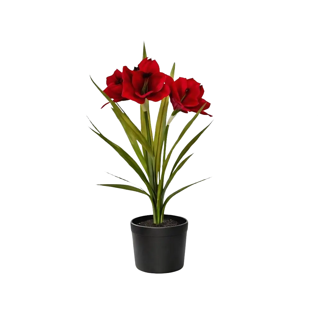 60cm Elegant Artificial Amaryllis Plant in Black Pot Aplant1217