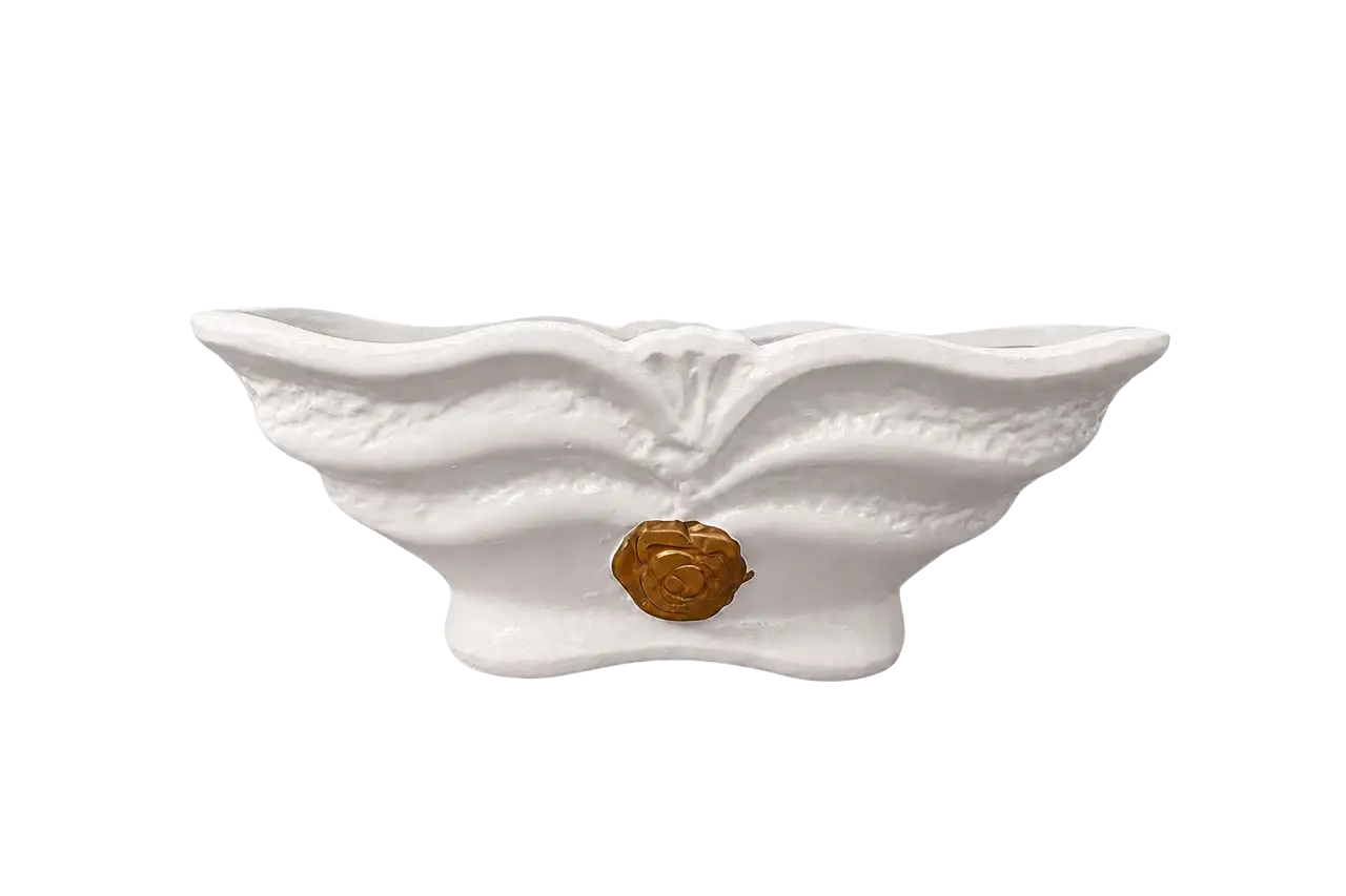 7cm  Wave-design ceramic vase for flower arrangement